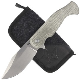 Fox Knife Eastwood Tiger OD Green Canvas Micarta, Stonewashed D2 by Gudy Van Poppel (FX-524 G)