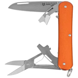 Fox Vulpis F4 Orange Aluminum, Polished N690Co Pocket Knife (FX-VP130-F4 OR)