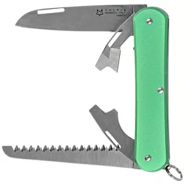 Fox Vulpis S4 OD Green Aluminium, Polished N690Co Pocket Knife (FX-VP130-S4 OD)