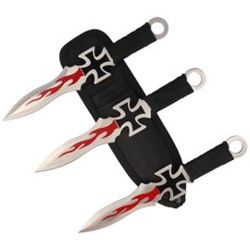 Martinez Albainox Black Cross Set 3pcs Throwing Knives (31884)