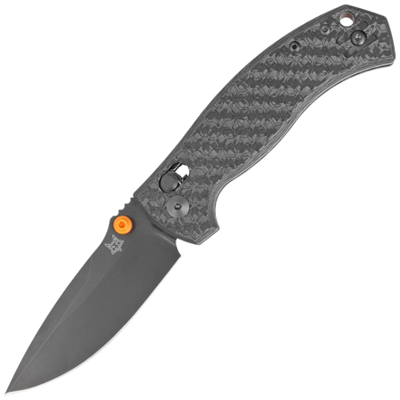 Fox Anzu Carbon Fiber 3K, Black PVD MagnaCut by Les George Knife (FX-560 CFOR)