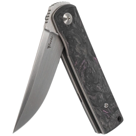 Nóż składany Reate Bushido Titanium/Dark Matter Purple Fat Carbon, Hand Satin M390 (BSO.DMP.SAT)