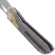 Nóż składany Remette RT-Peregrine Falcon Gray/Brown/Thunder Lightning Titanium, Hand Fine Grinding Pearlescent M390 (RTT1-CX)