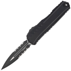 Nóż automatyczny OTF Microtech Cypher II D/E Black Aluminium, Tactical P/S M390MK by Deryk Munroe and Tony Marfione (1242-2T)