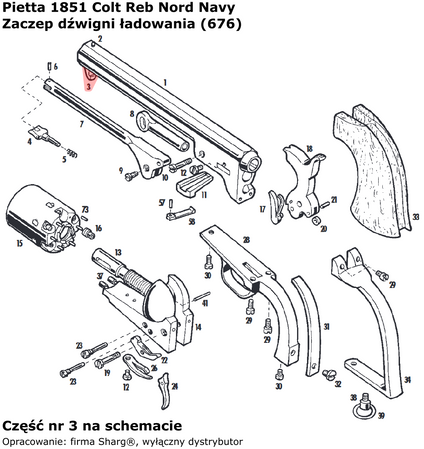 Charging lever attachment Pietta Colt 1851, Colt 1860, Colt 1861 (676)