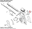 Spring-loaded cocking lever of the Pietta 1858 Remington New Model Army / Navy revolver, 1862 Spiller & Burr (440)