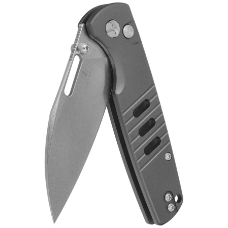 Bestechman Vector Knife Grey Aluminum, Stonewashed D2 (BMK15B)