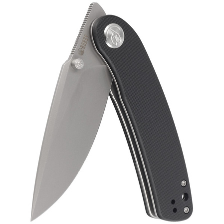 Kubey Knife Momentum Black G10, Bead Blasted AUS-10 by Sherif Manganas (KU344H)