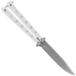 Nóż składany motylek Martinez Albainox Balisong Ninja Dragon White Stainless, Satin 3Cr13MoV (02096)