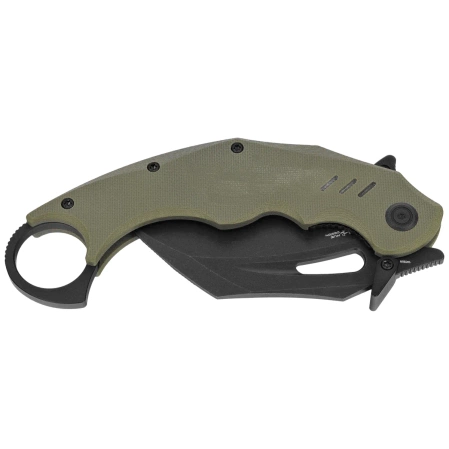 Nóż składany Kubey Wrath Green G10, Blackwashed 14C26N by MUZI Design (KU261F)