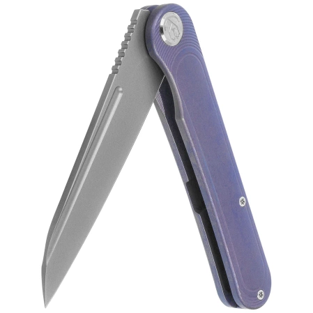 Nóż składany Kubey KB Knives Dandy Blue Titanium, Sandblasted CPM S90V by Maksym Tkachuk (KB247K)
