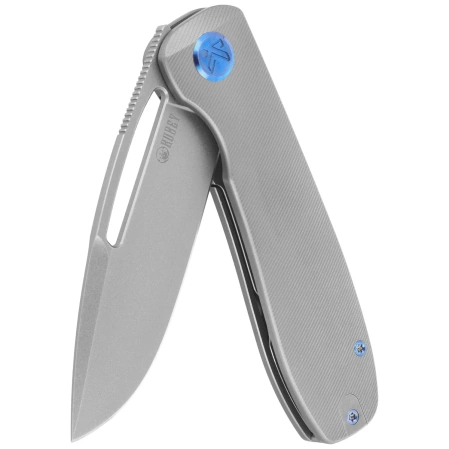 Nóż składany Kubey Supercell Grey Titanium, Stonewashed 14C28N by K.C. Spiron (KU353A)