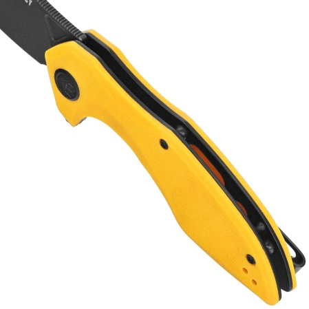 Kubey Nobel Knife Yellow G10, Blackwashed 14C26N (KU236N)