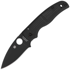 Spyderco Shaman SALT Knife Black G10, Black DLC MagnaCut by Sal Glesser (C229GMCBKP)