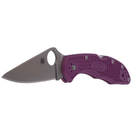 Spyderco Delica 4 FRN Purple Flat Ground PlainEdge Knife (C11FPPR)