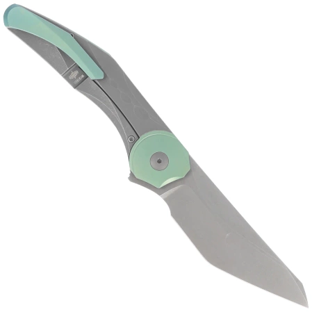 Bestech Excentric Knife Gray Titanium, Dark Bead Blasted/Stonewashed M390 by Kombou and TNT Knives (BT2412C)