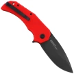 Kubey Bravo One Drop Point Knife Red G10, Blackwashed AUS-10 by Mikkel Willumsen (KU319E)