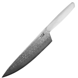 Xin Cutlery XinCore 8.5'' Chef Knife, White G10, 67-Layer Mirror Polished Damascus (XC127)