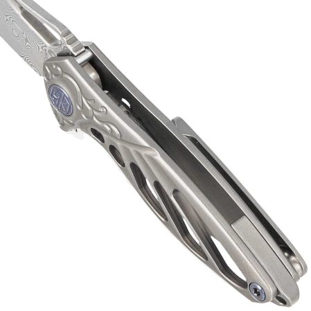 Nóż na szyję RikeKnife Mini Hummingbird Titanium, Rose Damascus by Richard Wu (RK-MINI-P)