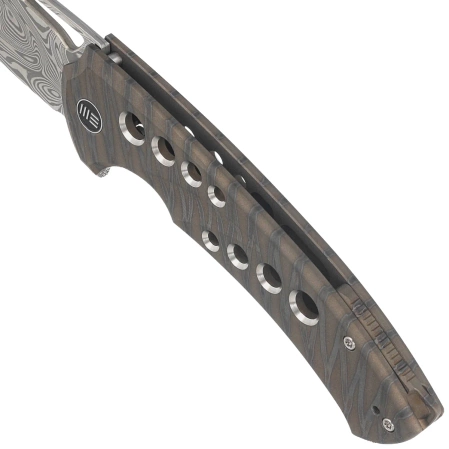 WeKnife Swiftfin Tiger Stripe Titanium, Damasteel Thor (WE23051-DS1)