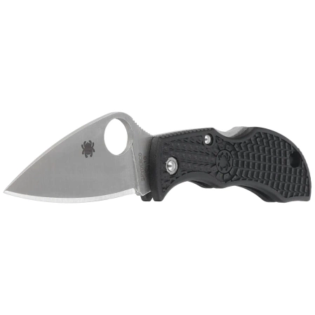 Spyderco Manbug Leaf Black Lightweight FRN, Satin Plain VG-10 by Sal Glesser (MBKLFP)