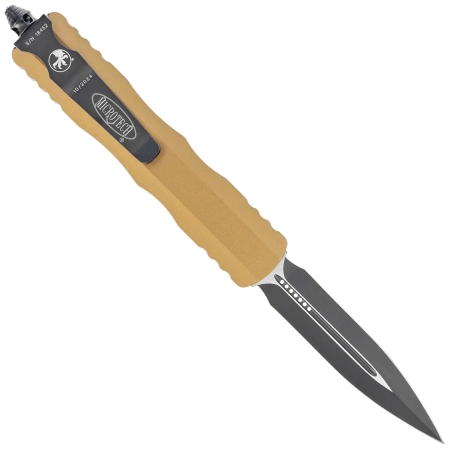Microtech Dirac D/E OTF Knife Tan Aluminum, Black M390 by Tony Marfione (225-1TA)
