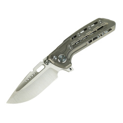 Nóż składany Reate TX228 LE No 017/100 Dark Bead Blasted Titanium, Dark Bead Blasted Titanium Clip, Satin M390 (TX228 TDBB.TDBB.SAT)