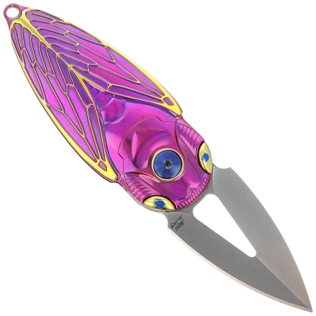 Nóż składany Rike Knife RK Cicada-PG Purple / Gold Titanium, Bead Blasted M390