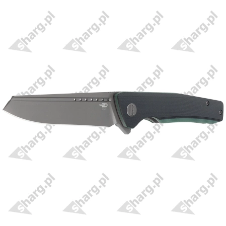 Nóż składany Bestech Slyther Black/Green G10, Grey Titanized 14C28N (BG51D)