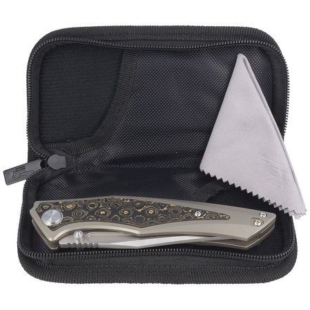 Nóż składany Bestech Togatta Light Bronze Titanium/Damascus Copper Carbon Fiber, Satin M390 by Koens Craft (BT2102G)