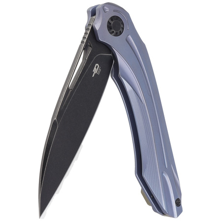Nóż składany Bestech Wibra Blue Titanium, Black Stonewashed M390 by Kombou (BT2001C)