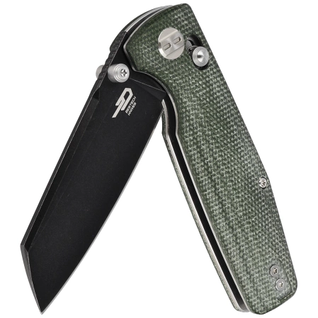 Bestech Slasher Knife Green Micarta, Black Stonewashed D2 (BG43B-2)