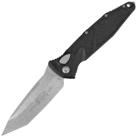 Microtech Socom Elite Auto T/E Knife Black Aluminum, Stonewashed M390 by Tony Marfione (161A-10)