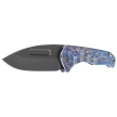 Medford Praetorian Slim D/P Flamed Titanium, DLC HW, Blue Clip, Black DLC S45VN by Greg Medford (MK2084TD-03TM-TPCP-Q4)