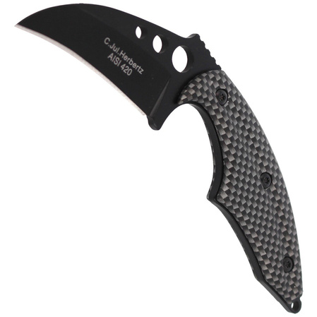 Nóż na szyję Herbertz Solingen Neck Knife Black / Grey Aluminium, Black Coating (575706)