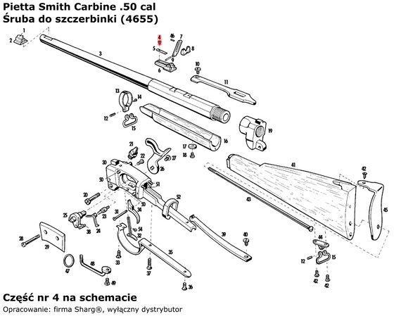 Pietta Smith Carbine .50 cal Rear Sight Screw (4655)