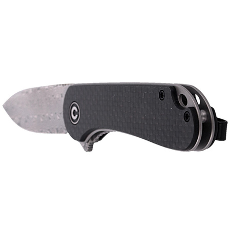 CIVIVI Knife Elementum Flipper Twill Carbon Fiber / Black G10, Damascus (C907DS)