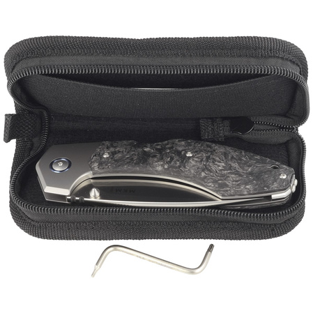 MKM Hero Knife Marbled Carbon Fiber, Satin M390 by Tommaso Rumici (MK HR-CFT)