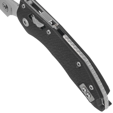 Microtech Stitch Ram-Lok S/E Knife Black Fluted G10, Stonewashed M390MK by Borka Blades and Tony Marfione (169RL-10FLGTBK)