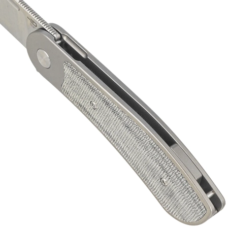 Nóż składany Bestech Vestige Grey Titanium/Black Micarta, Satin MagnaCut by Justin Lundquist (BT2411A)