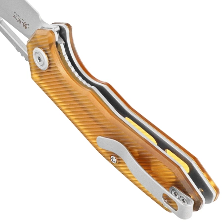 Nóż składany Kubey Vagrant Ultem, Sand Blasted 14C28N by Maksim Tkachuk (KU291Q)