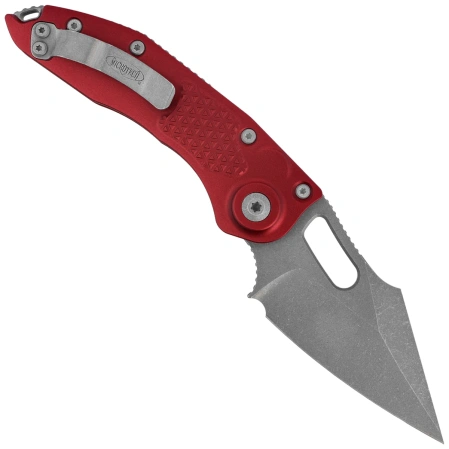 Microtech Stitch-A S/E Automatic Knife Merlot Tri-Grip Aluminum, Apocalyptic M390 by Borka Blades and Tony Marfione (169-10APMR)