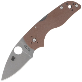 Spyderco Lil' Native Back Lock Sprint Run Knife Brown G-10, Stonewashed CPM 15V by Eric Glesser (C230MBGPBN15V)