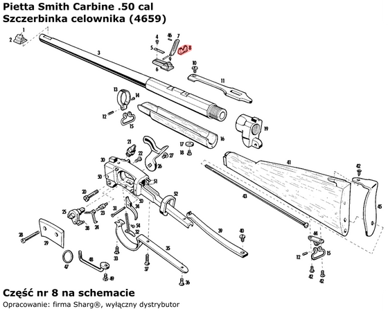 Pietta Smith Carbine .50 cal Rear Sight Plate (4659)