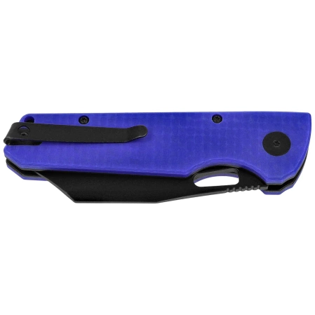 Bestechman Guardian Knife Blue G10 w/ Carbon Fiber Pattern, Black PVD D2 (BMK11G)