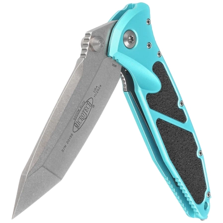 Nóż składany Microtech Socom Elite T/E-M Turquoise Aluminium, Stonewashed M390 by Tony Marfione (161-10TQ)