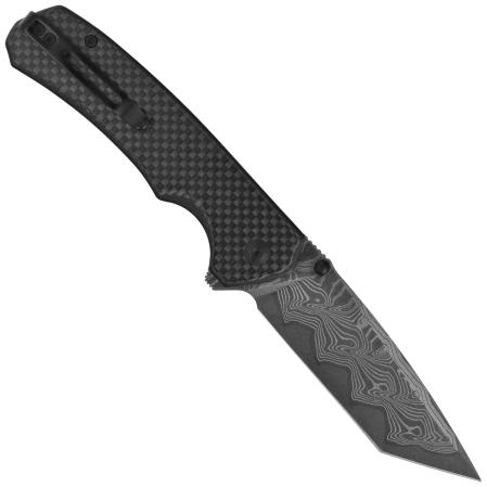 Nóż składany Civivi Brazen Button Lock Twill Carbon Fiber Overlay on Black G10, Damascus (C19059C-DS1)
