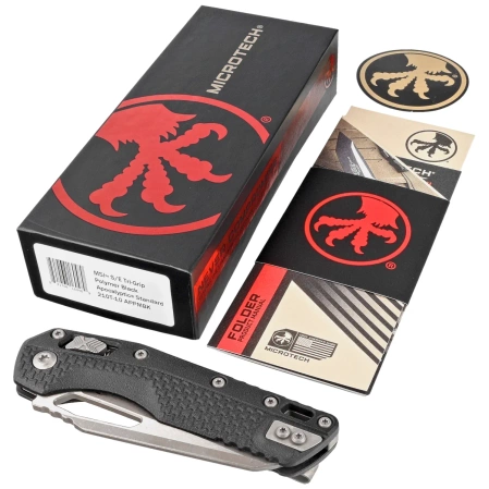Nóż składany Microtech MSI S/E Ram-Lok Black Tri-Grip Polymer, Apocalyptic M390MK by Tony Marfione (210T-10APPMBK)