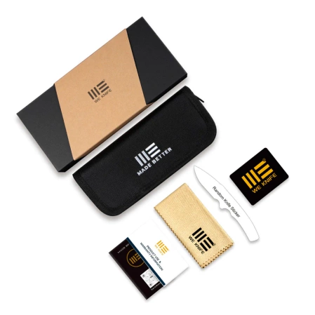 WeKnife Micro Trogon Tiger Stripe Titanium, Satin M390 by Brian Brown (WE24043-3)