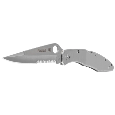 Spyderco Police Stainless Steel, Satin Combo VG-10 by Sal Glesser (C07PS)